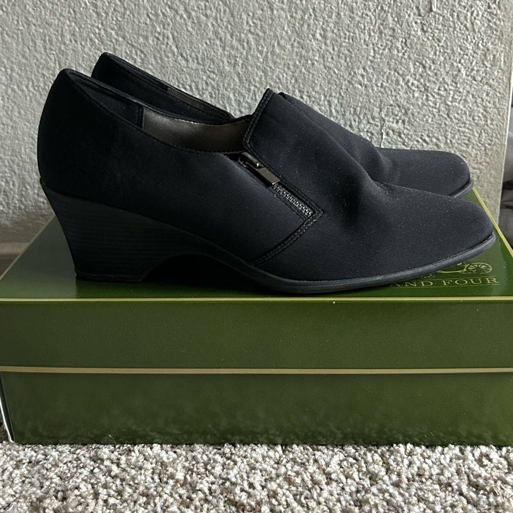 Coach & Four black slip on heel